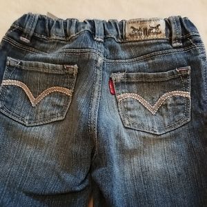 Girl's Denim Levi's Skinny Size 4 Pink Stitching
